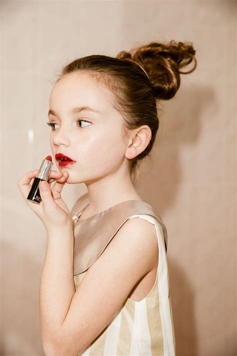 Kids Editorial Messy Red Lipstick And Glowing Skin Glowing Skin