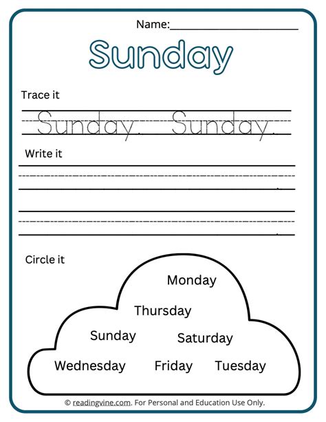 Days Of The Week Worksheets Free Printable Activities