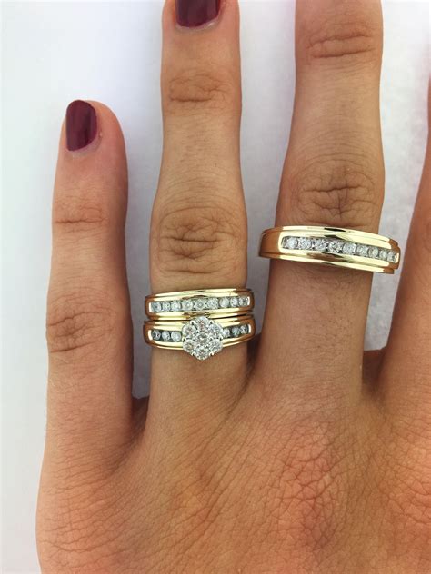 Matching Wedding Ring Sets Diamond Wedding Ring Sets My Trio Rings