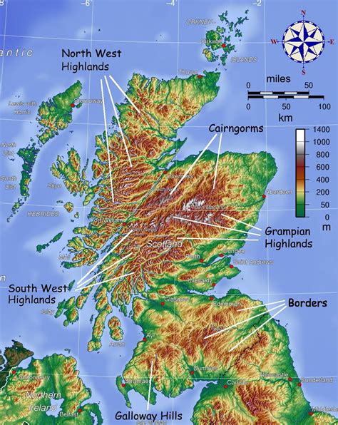 Map Showing Mountainous Areas Of Scotland Map Scotland West Island