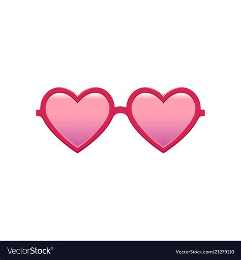 Cute Heart Shaped Sunglasses With Pink Tinted Vector Image