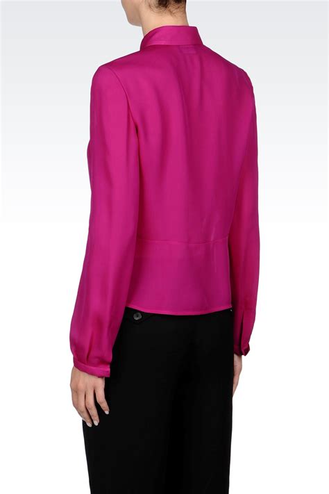 Lyst Emporio Armani Silk Shirt In Pink