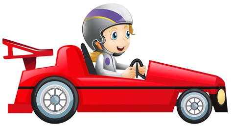 Woman Driving In Red Racing Car 419174 Vector Art At Vecteezy