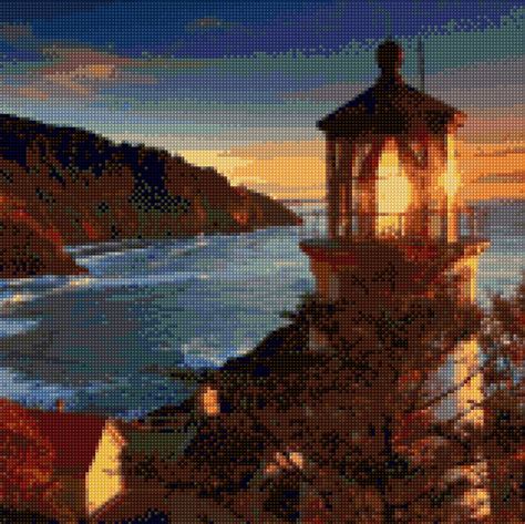 Oregon Coast Heceta Head Lighthouse At Sunset Landscape