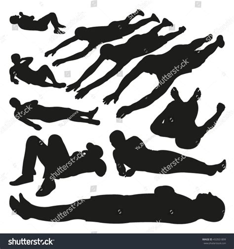 Lying People Vector Silhouettes Stock Vector Royalty Free 453551899