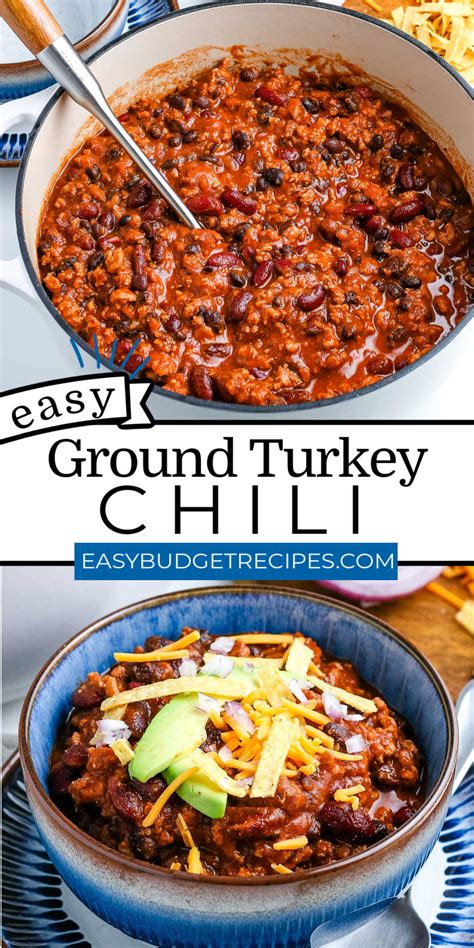 Ground Turkey Chili Easy Budget Recipes