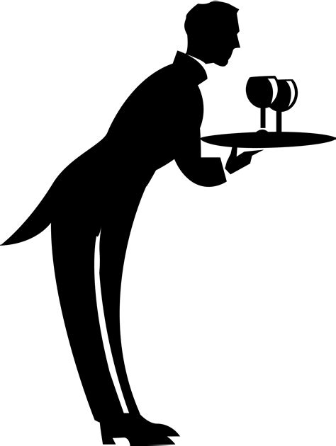 Silhouette Waiter Clipart Clip Art Library