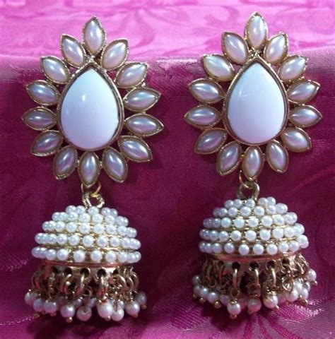 Aashiqui 2 Earrings White Polki Pearls Jhumka Earrings Shree Mauli Creation 210223