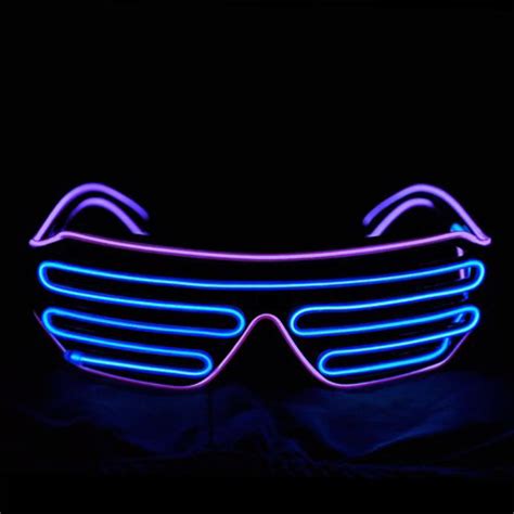 shutter el wire neon rave glasses flashing led sunglasses light up costumes for 80s edm party