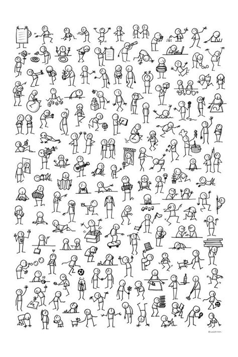 Little People By On Crated Stick Figure Drawing