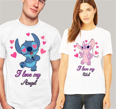 Stitch And Angel Couple Disney Shirt Couple Love T Shirts Etsy