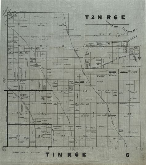 1923 Maricopa County Arizona Land Ownership Plat Map T1n R6e And