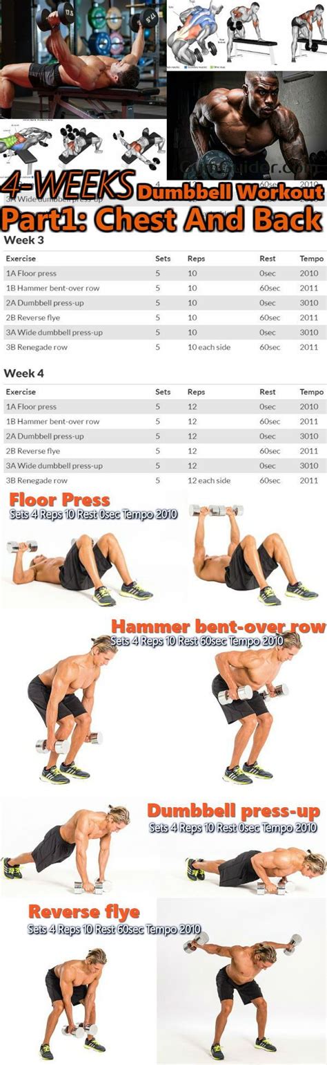 Full week workout plan for muscle gain at home with dumbbells is simple but very effective to help you gain muscle! Chest and Back Giant Set Workout For A bigger Stronger ...