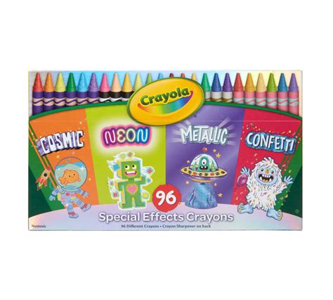 96 Confetti Metallic Neon And Cosmic Crayons Crayola