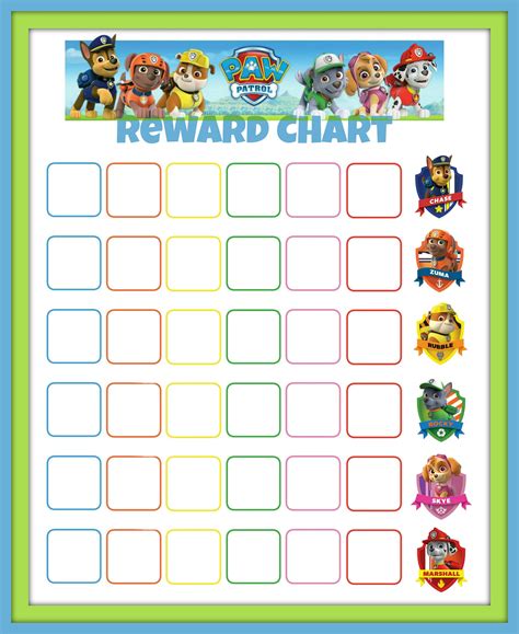 Paw Patrol Reward Chart Printable Potty Chart Potty Sticker Chart