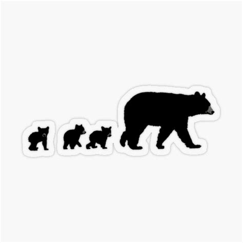 Mama Bear And Her Cubs Sticker By Mortensengames Redbubble