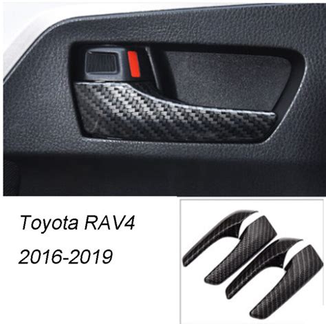 Carbon Fiber Abs Car Interior Door Handle Cover Trim For Toyota Rav4