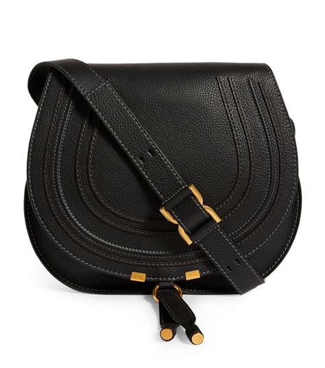 Chloé Black Medium Leather Marcie Saddle Bag Harrods Uk