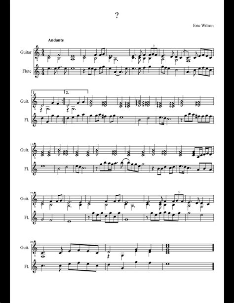Flute And Guitar Duet Sheet Music For Flute Guitar Download Free In