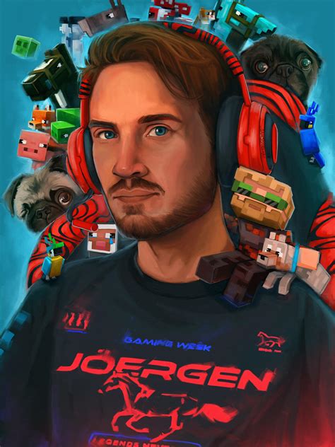 GÄming WËek Painted Portrait Of Pewds And His Fellow Gamers R