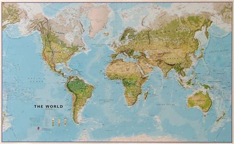 World Maps International Physical Wall Map Large