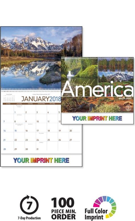2018 Beautiful America Calendar 2018 Imprinted Calendars 2018