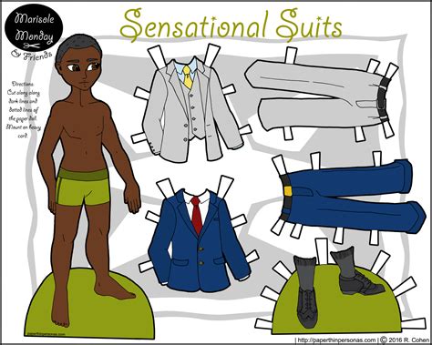 A Man Paper Doll With Some Stylin Suits