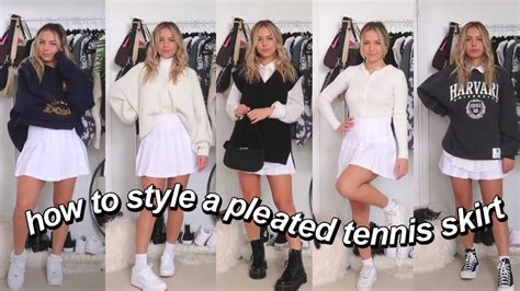 WAYS TO STYLE A PLEATED TENNIS SKIRT Preppy Sporty Girly Sweater Vest Casual YouTube