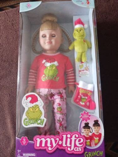 my life as poseable grinch sleepover 18 inch doll blonde hair blue eyes