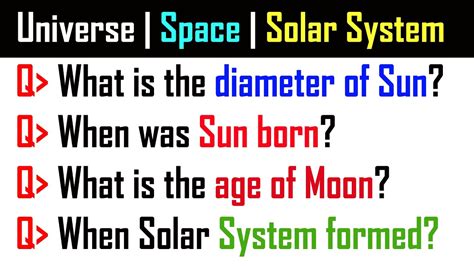 50 Universe Space Solar System Gk General Knowledge Questions And