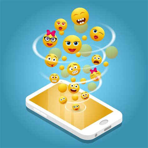 Mobile Phone Emoji Emoticon Stock Vector Illustration Of Businessman