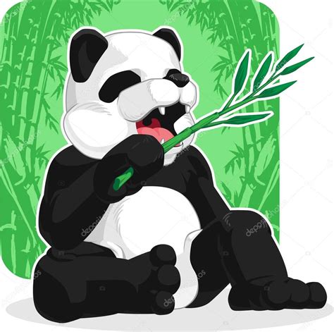 Panda Eating Bamboo Leaves — Stock Vector © Bluezace 34179687