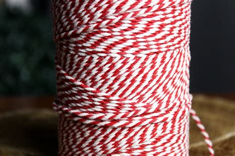 50mt Red White Yarn Candy Cane Stripe Twisted Rope Etsy
