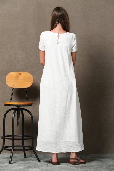 Plus Size Maxi Dress Linen Dress White Maxi Dress Womens Etsy White