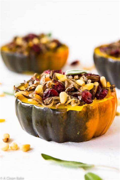 Stuffed Acorn Squash With Wild Rice And Cranberries Gluten Free And