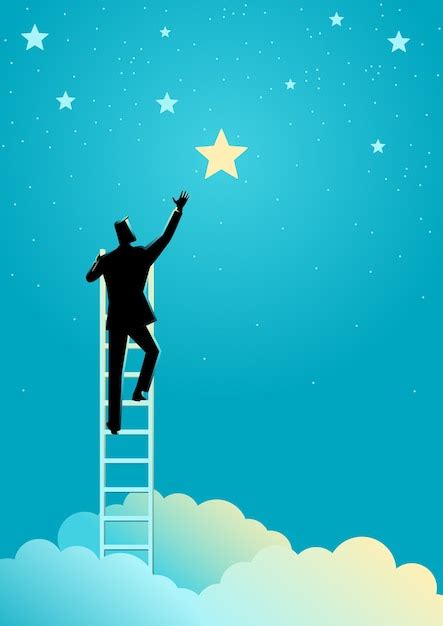 Premium Vector Businessman Reach Out For The Stars
