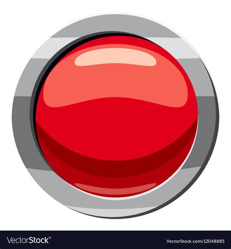 Red Button Icon Cartoon Style Royalty Free Vector Image