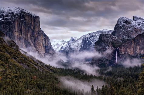 Usa California Yosemite Landscapes Clouds Nature Mountains