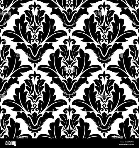 Bold Black And White Arabesque Design With A Geometric Floral Motif In