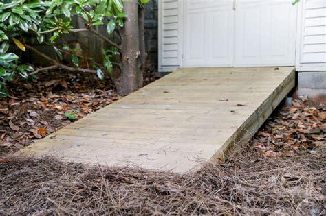 So if you are 5 feet off the ground, you will need 50 feet of the ramp to accommodate the angle. How To Build A Ramp Over Existing Stairs