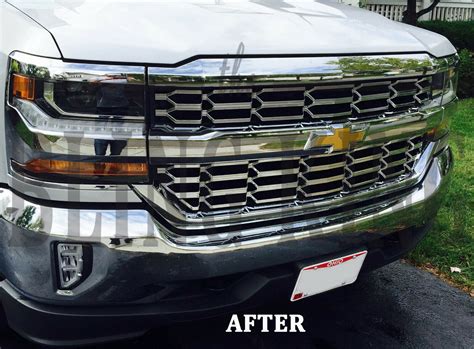 2016 2018 Chevy Silverado 1500 Chrome Mesh Grille Grill Insert Overlay