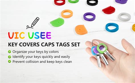 16 Pack Key Covers Caps Tags Set Key Color Identifiers