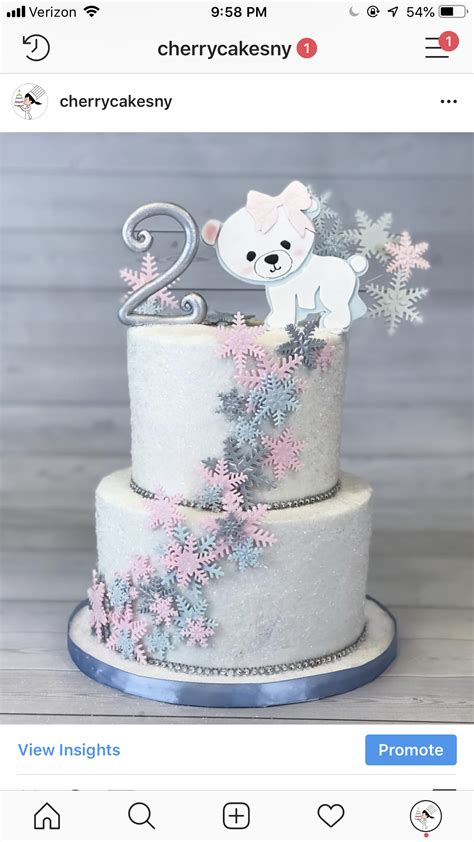 5birthday cake for kids with fruits. Cake for girl 2nd birthday winter snowflake CherryCakesNy ...