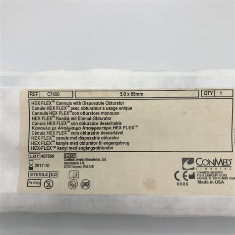 Conmed C7450 Hex Flex Cannula With Disposable Obturator X Gb Tech Usa