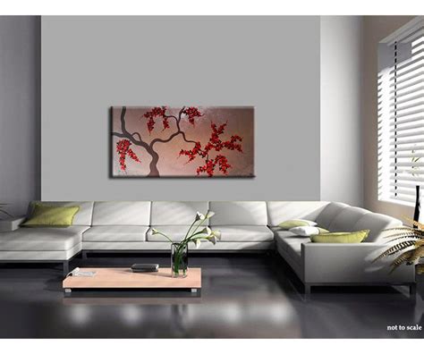 Large Cherry Blossom Tree Painting Original Wall Art Modern Etsy Canada