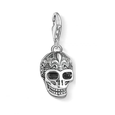 Thomas Sabo Silver Detailed Skull Charm Jewellery From Francis And Gaye