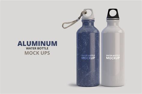 Ad Aluminum Water Bottle Mockup By Pmvch On Creativemarket This Is A