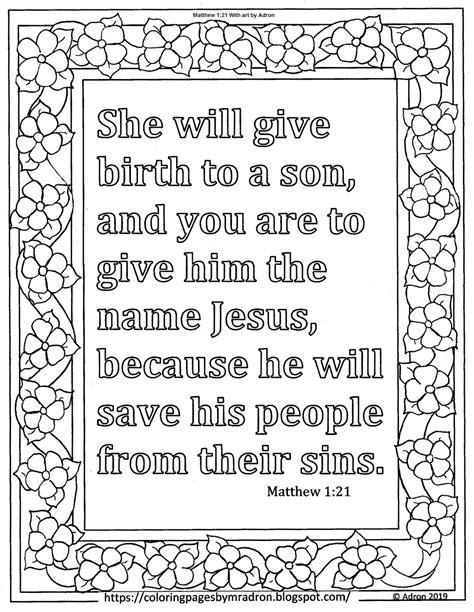 Coloring Pages For Kids By Mr Adron Christmas Verse Coloring Page
