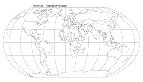 World Robinson Projection Printable Pdf And Editable Powerpoint Map