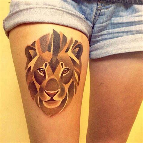 25 Best Detailed Lion Thigh Tattoos Images On Pinterest